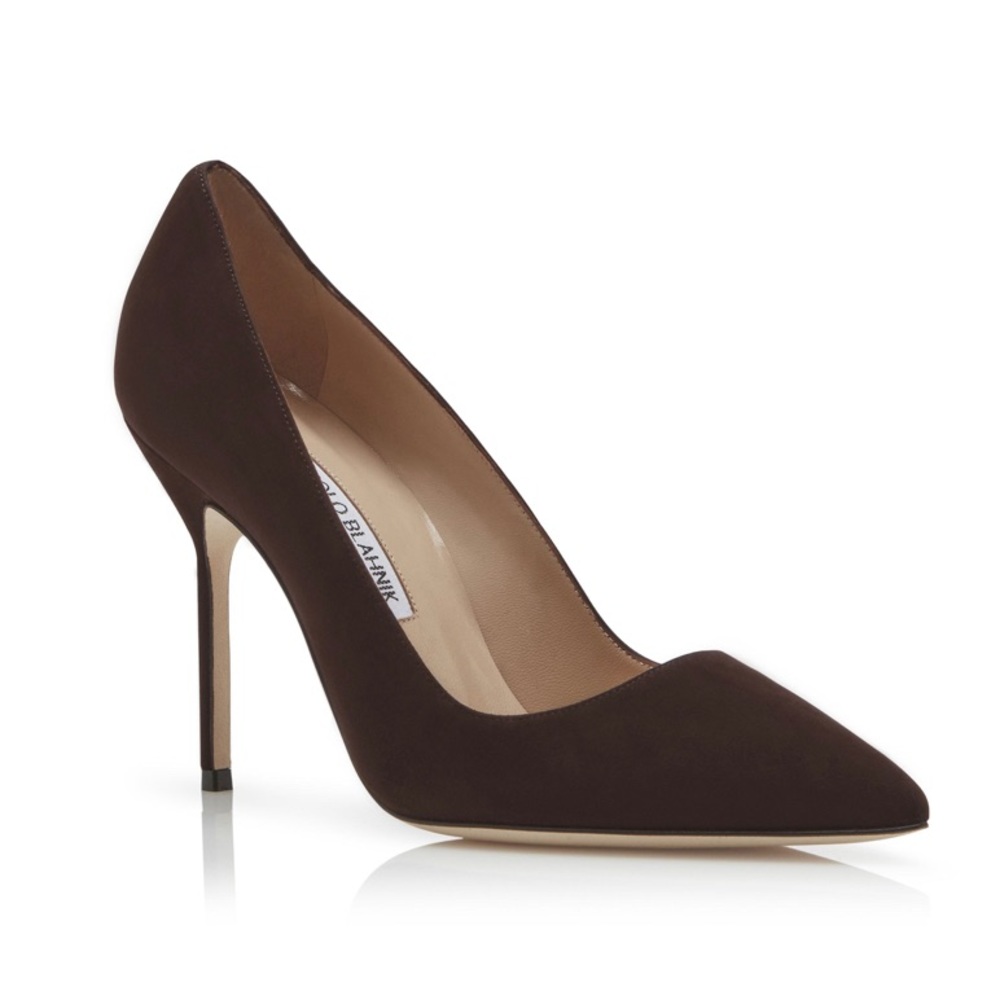 Manolo Blahnik Chocolate Brown Suede Pumps